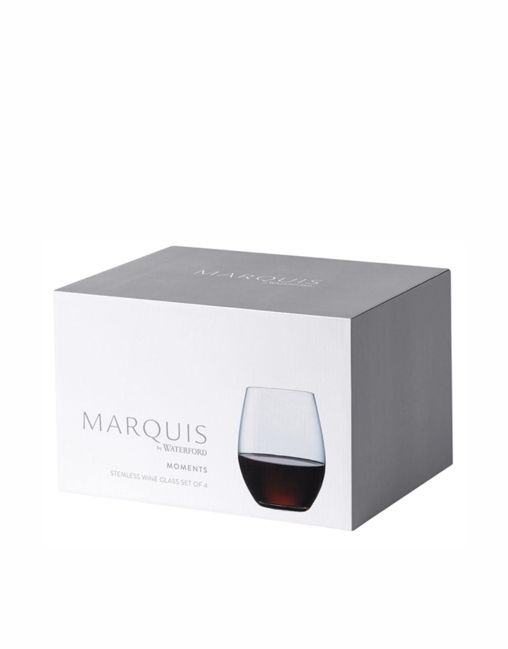 MARQUIS BY WATERFORD "MOMENTS" 18.6OZ STEMLESS WINES - SET OF 4