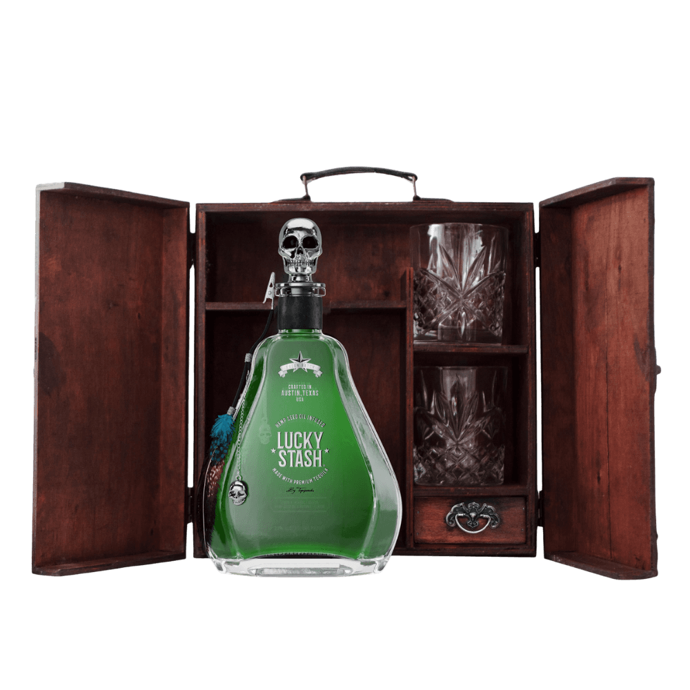 LUCKY STASH HEMP INFUSED TEQUILA WOODEN BOX EDITION