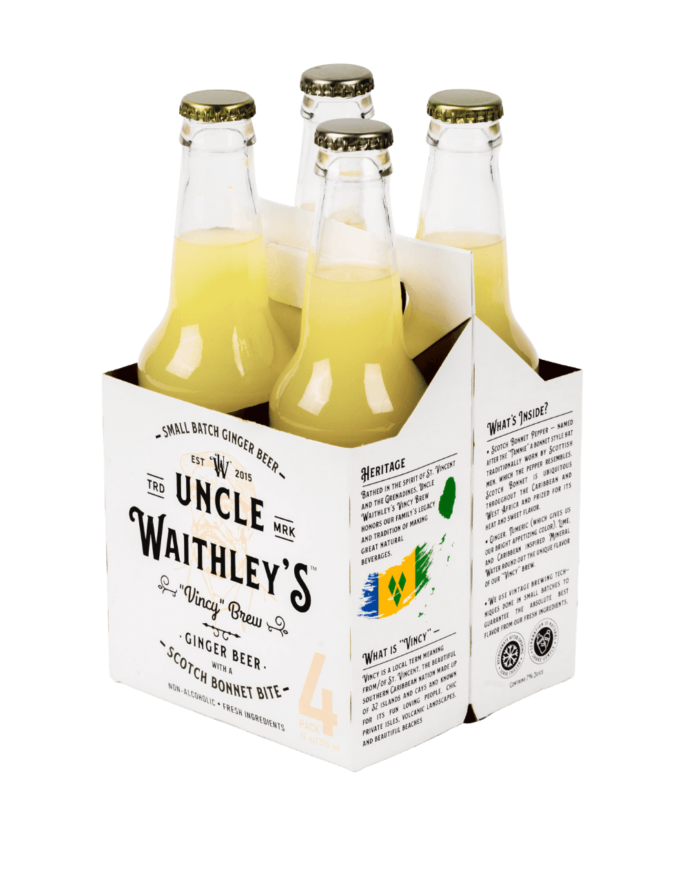 UNCLE WAITHLEY'S VINCY BREW ALL NATURAL GINGER BEER