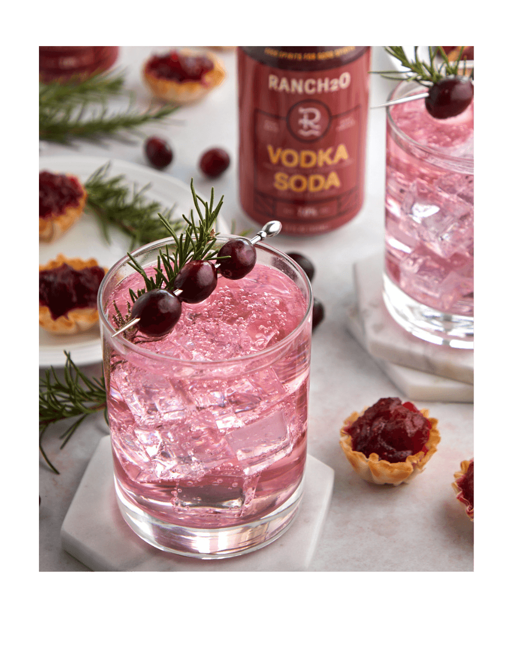 RANCH2O VODKA SODA WITH CRANBERRY