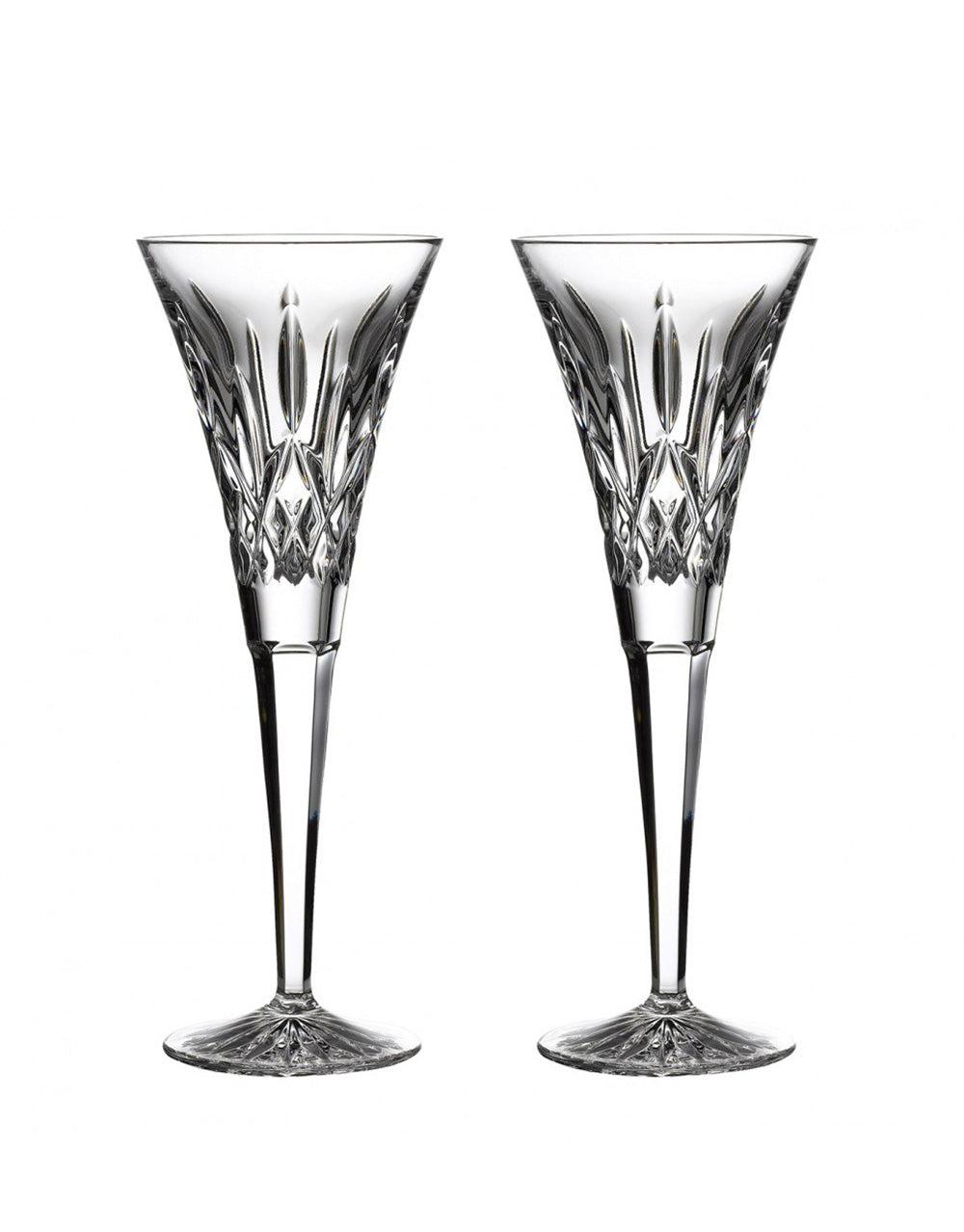 WATERFORD LISMORE TOASTING FLUTE PAIR 6OZ.