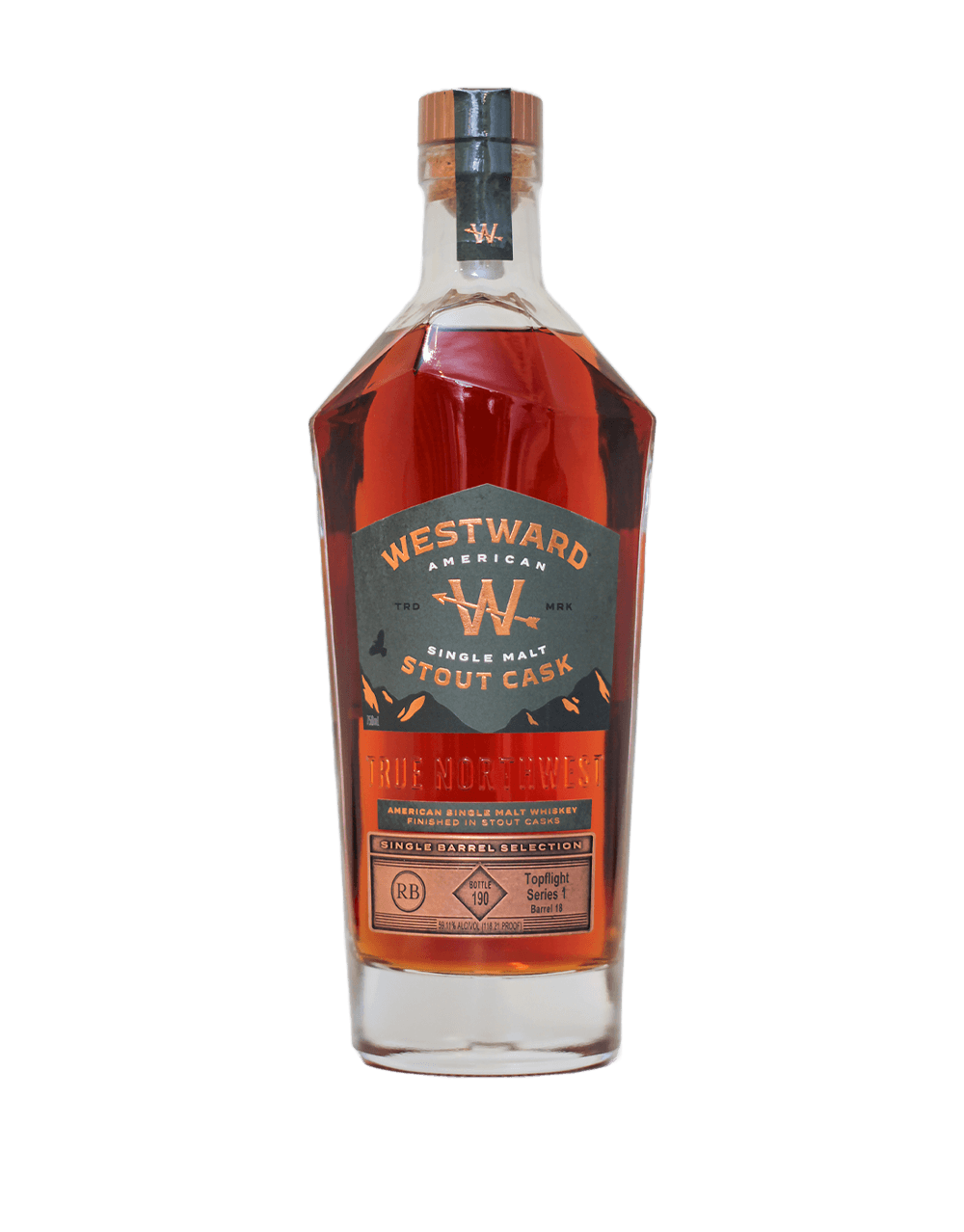 WESTWARD SINGLE BARREL STOUT CASK FINISHED SINGLE MALT S1B18