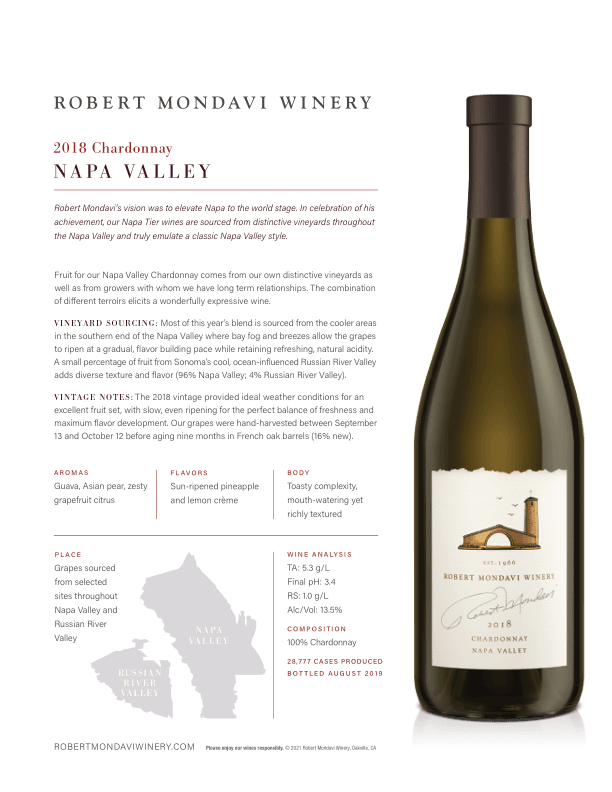ROBERT MONDAVI NAPA VALLEY CHARDONNAY