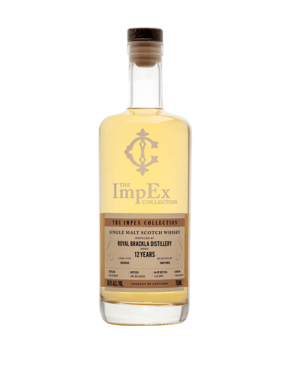 THE IMPEX COLLECTION 2011 12 YEAR OLD ROYAL BRACKLA SINGLE CASK #110000245